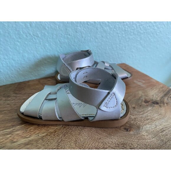 Salt Water Sandals Girls Child Children Silver Sandals Size 3‎ - Picture 3 of 8